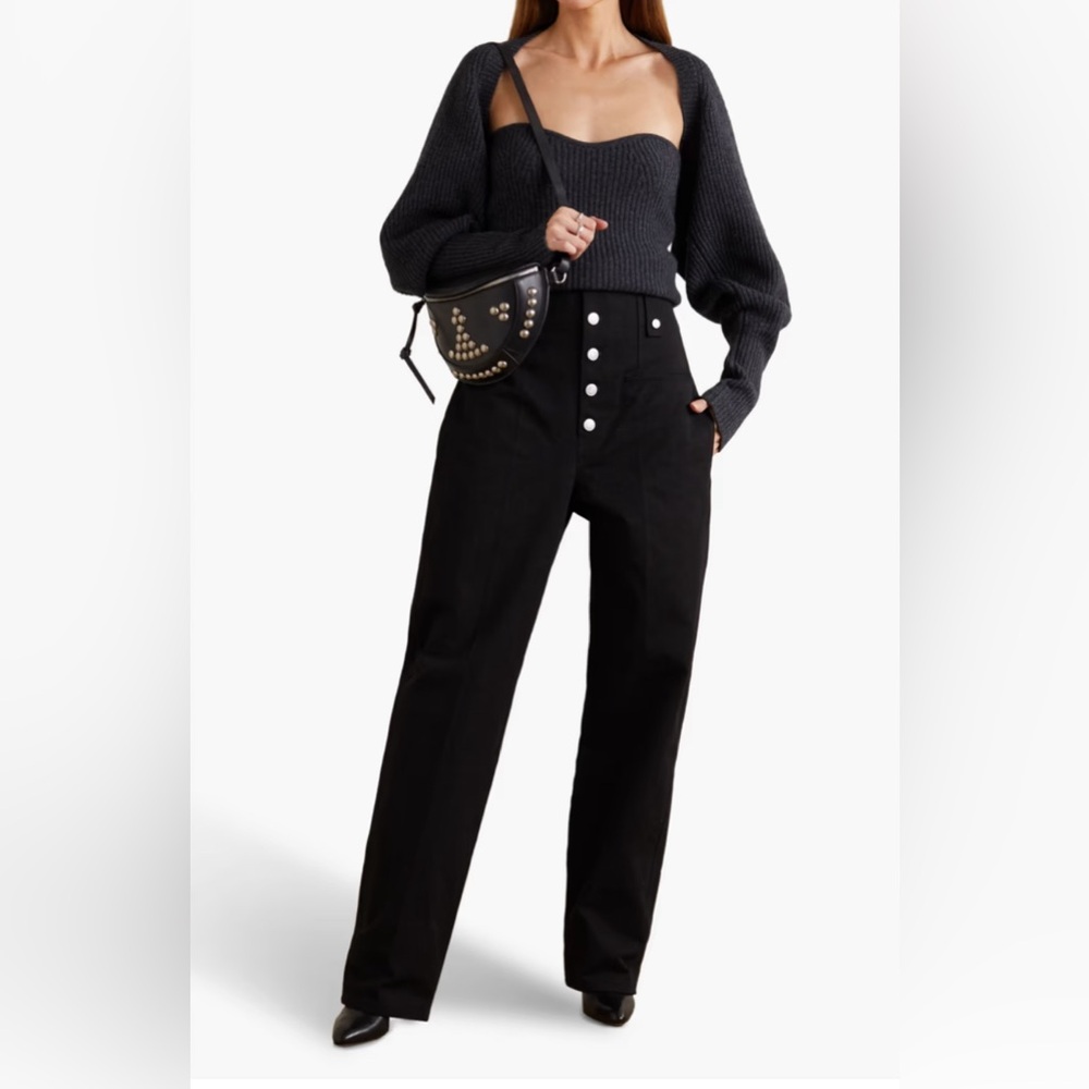 ISABEL MARANT Narlena cotton-twill straight-leg pants size FR 38